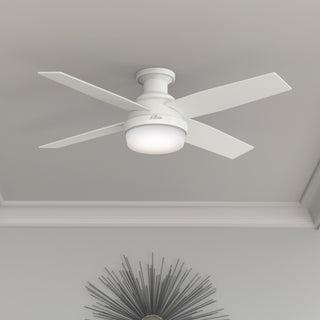 Hunter Fan Company 52" Dempsey LP Fresh White Ceiling Fan With Light and Remote