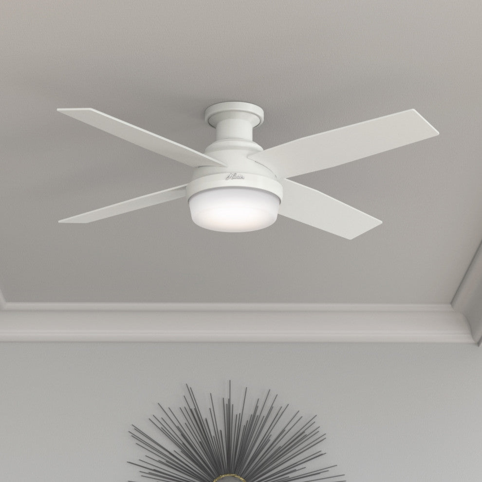 Hunter Fan Company 52" Dempsey LP Fresh White Ceiling Fan With Light and Remote