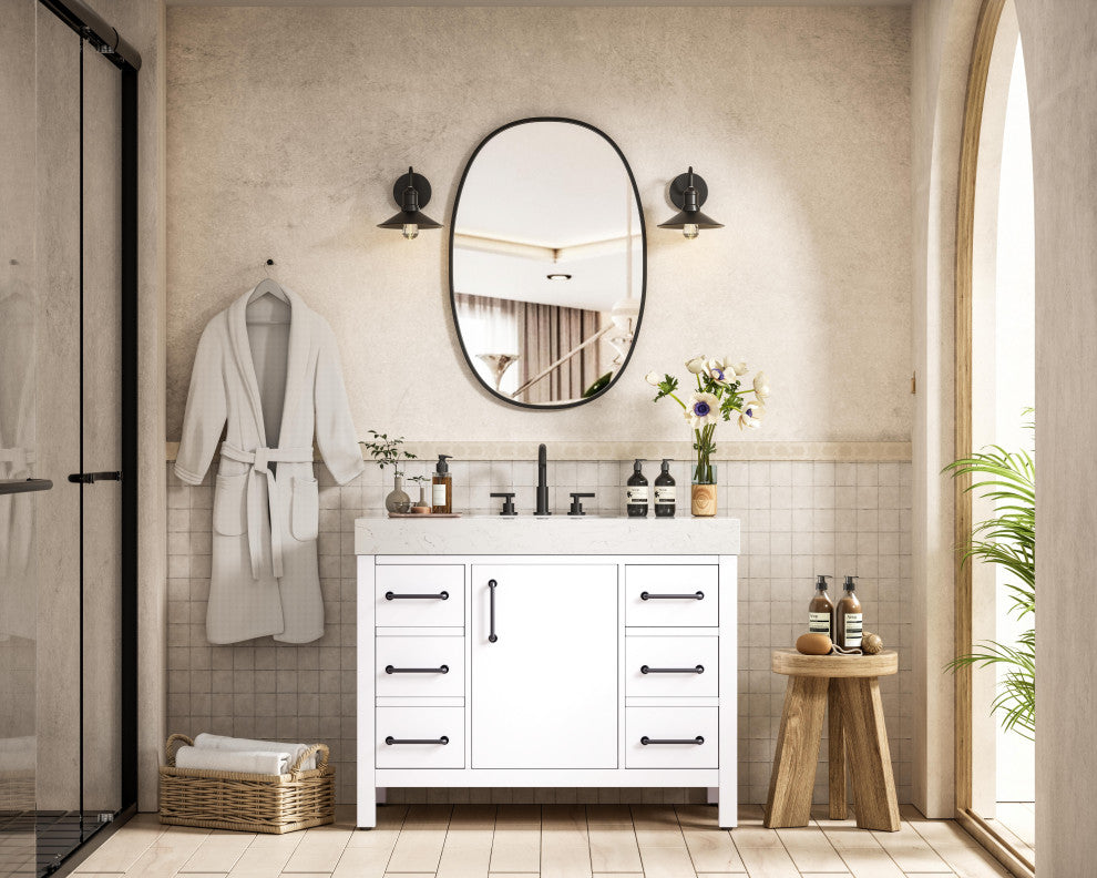 Home Living 42" Single Bathroom Vanity, White