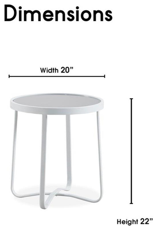 Elle Decor Mirabelle Outdoor Side Table in French White
