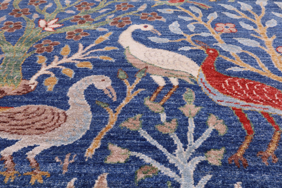 9' 9" X 13' 7" Persian Tree Of Life Design Handmade Wool Rug Q7814