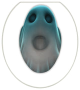 Bowl Ghost Toilet Tattoos Seat Cover, Vinyl Lid Decal, Halloween Bathroom , Round
