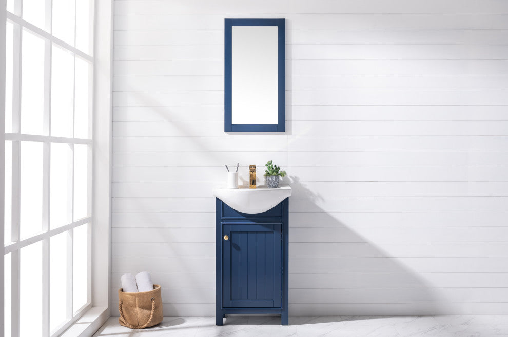Marian Transitional Blue 20" Single Sink Vanity
