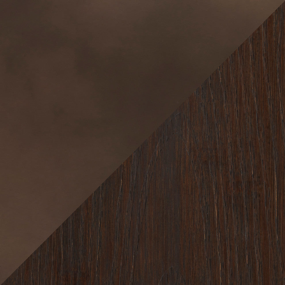 Dakota Industrial Dining Table, Antique Metal, Espresso Bamboo