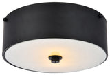 Living District Hazen 2-Light Metal Flush Mount in Flat Black/Frosted White