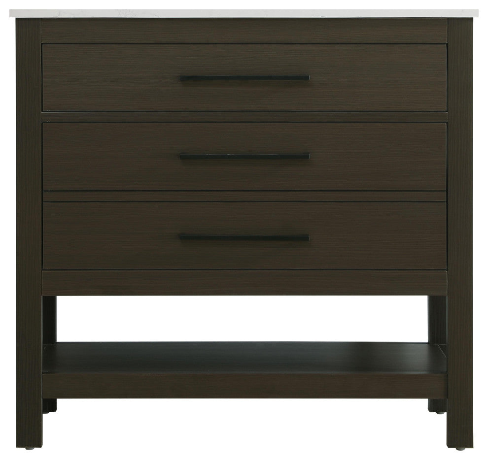 Home Living 36" Single Bathroom Vanity, Mocha Brown