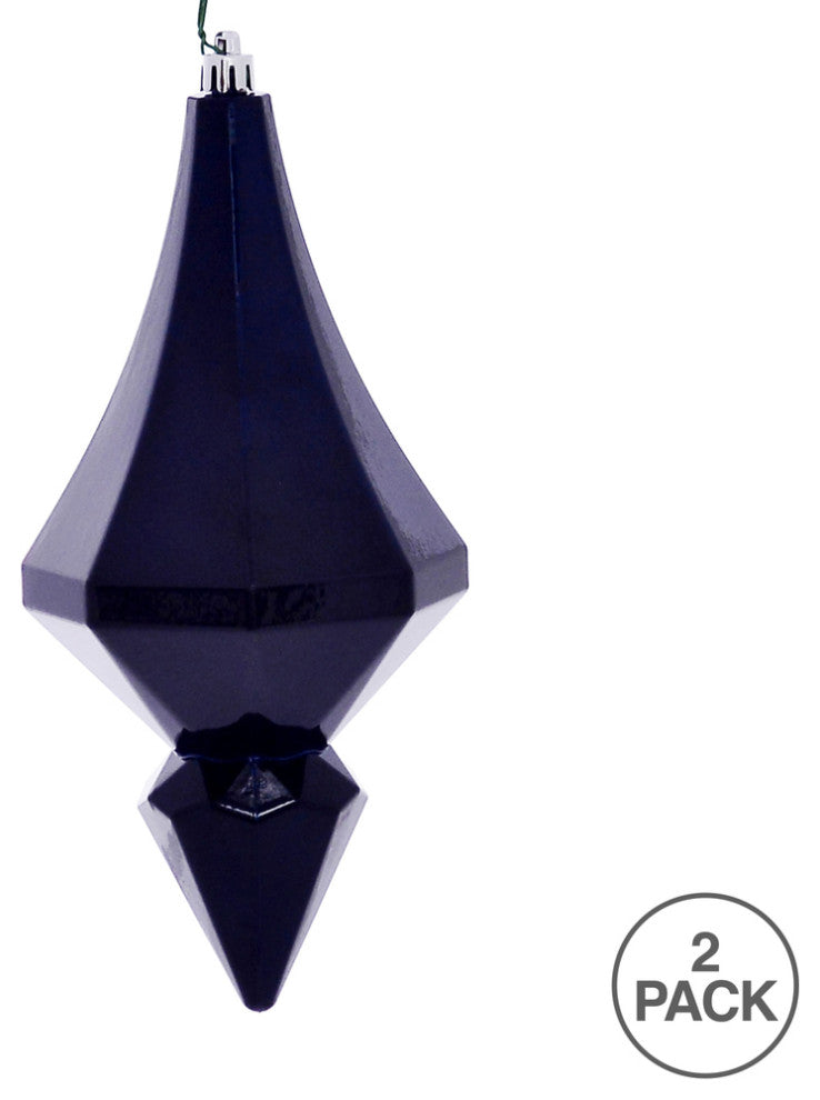 Vickerman Mc191031D 8" Midnight Blue Candy Finish Diamond Finial Ornament