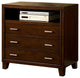 3 Drawers Contemporary Style Media Chest, Cherry Brown