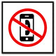 "No Phone" Sign White Canvas Print, Custom Picture Frame, 20"x20"