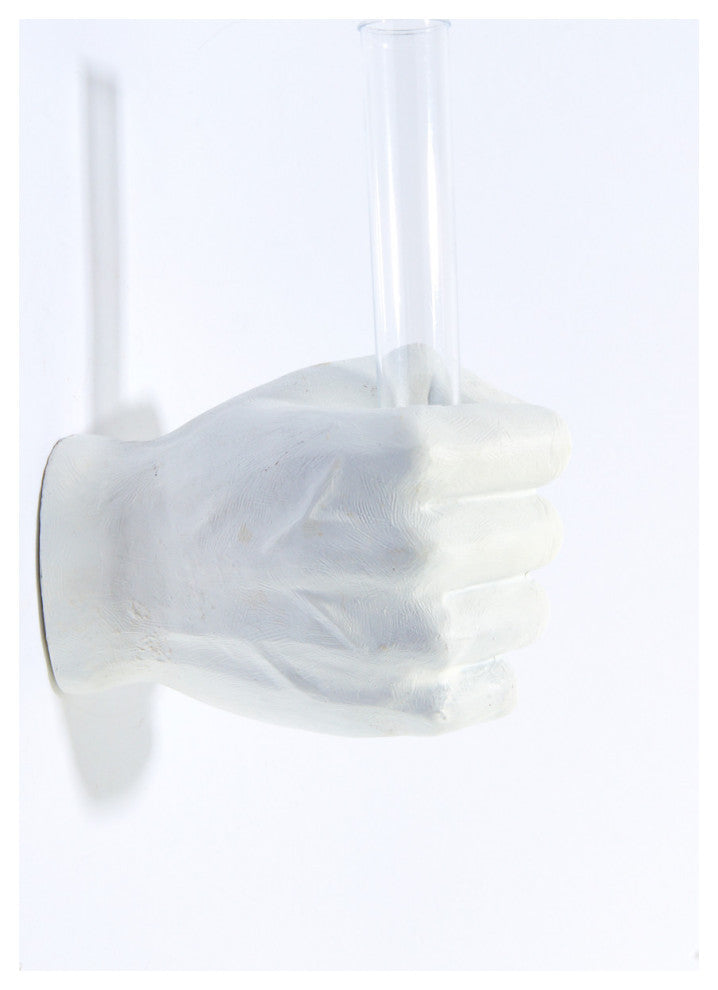 Interior Illusions Plus White Flower Vase Grip Hand, 7" Long