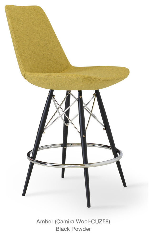 Eiffel Mw Stools, Black Powder Steel Base, Bone Ppm