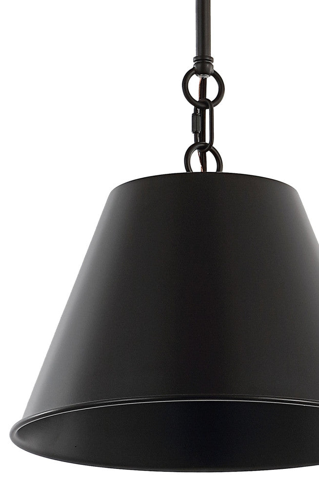 Harper Industrial Farmhouse Iron LED Pendant, Oil Rubbed Bronze, 12"
