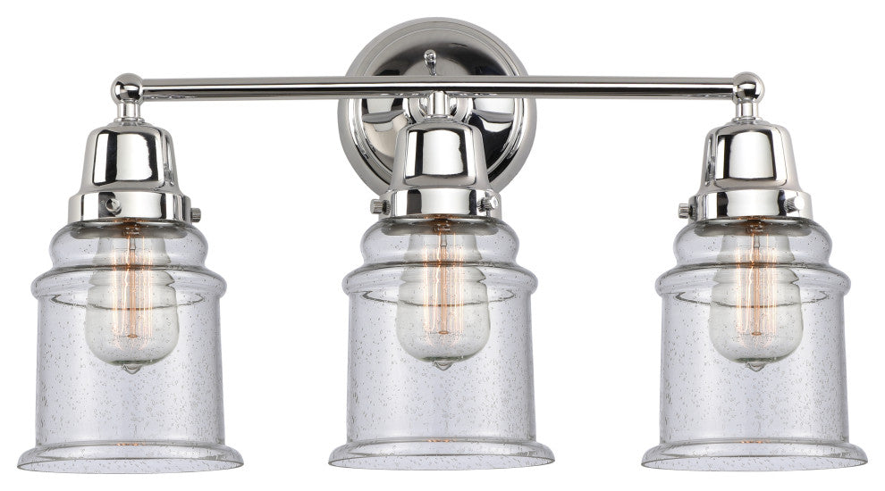 Innovations 623-3W-PC-G184 3-Light Bath Vanity Light, Polished Chrome
