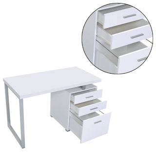 Writing Desk with File Drawer, White