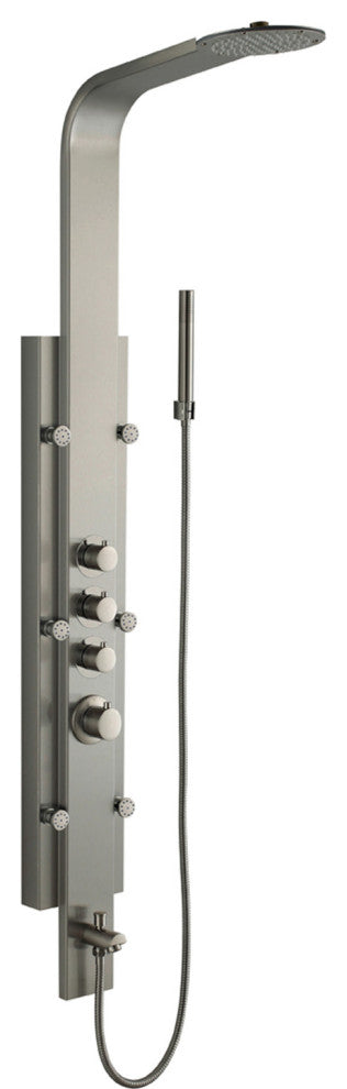 Vigo VG08008 Mateo 60" H 6-Jet Thermostatic Shower Panel - Stainless Steel