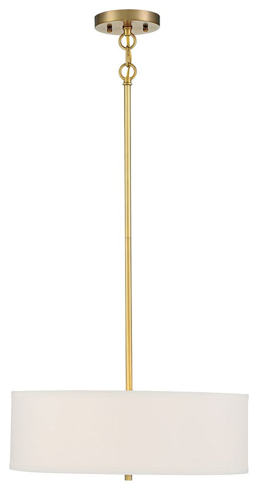 Savoy House Meridian 3 Light Pendant M70109NB, Warm Brass