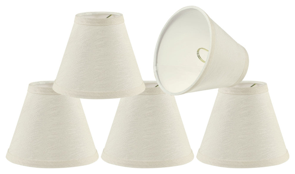 Small Hardback Empire Chandelier Clip-On Lamp Shade Off White 3"x6"x5", Set of 5