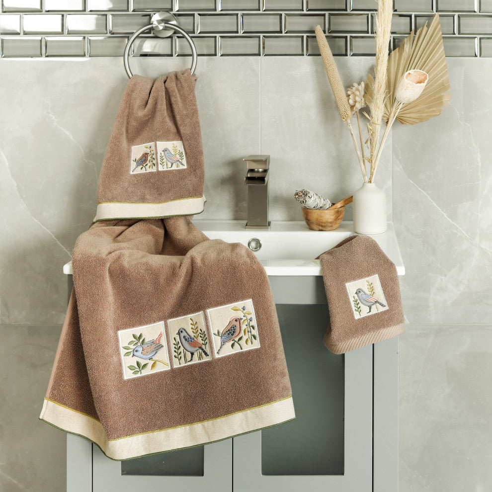 Linum Home Textiles 100% Turkish Cotton BELINDA 2PC Emb Fingertip Towel Set