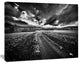 Black White Landscape from Sardinia, Landscape Canvas Art Print, 60"x28"