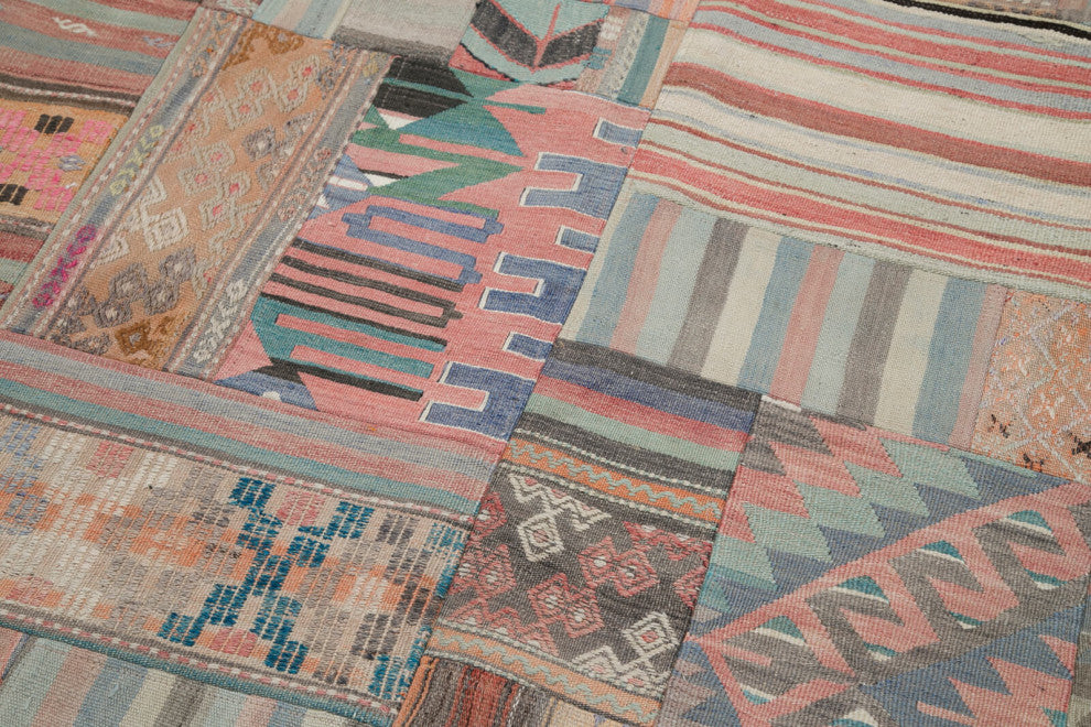 Rug N Carpet - Handmade Anatolian 6' 8'' x 9' 11'' Unique Patchwork Kilim Rug