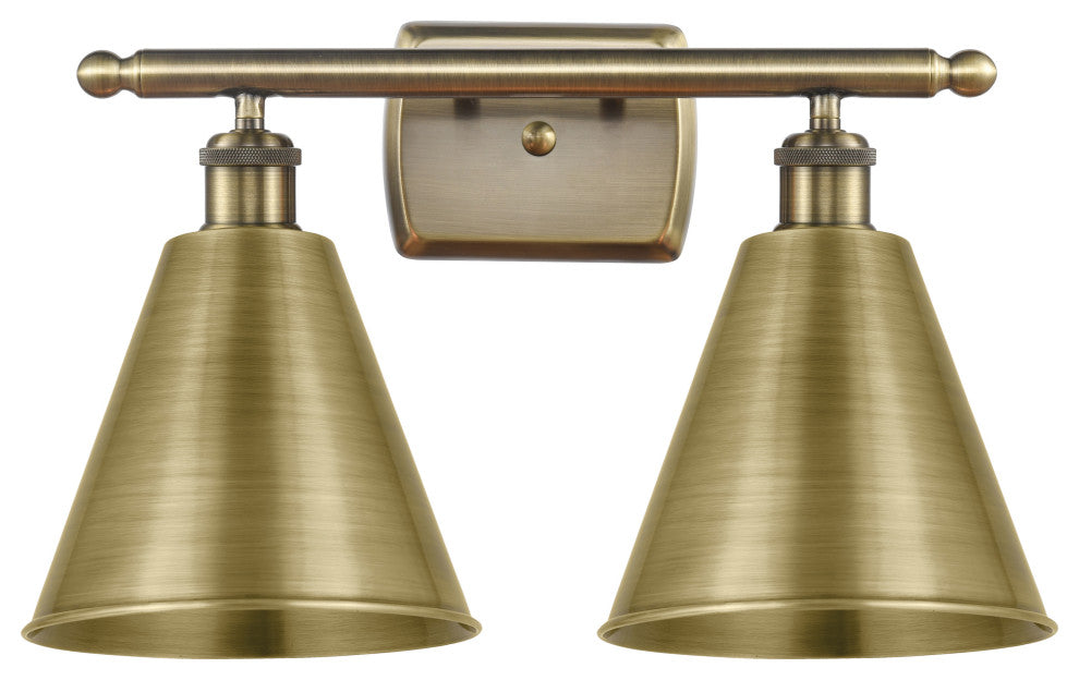 Ballston Cone Bath Vanity Light, Antique Brass, Antique Brass