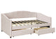 Gewnee Upholstered Twin Size Daybed with Two Drawers in Beige