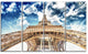 "Beautiful View of Paris Eiffel Tower Under Clouds" Wall Art, 48"x28", 4-Panels