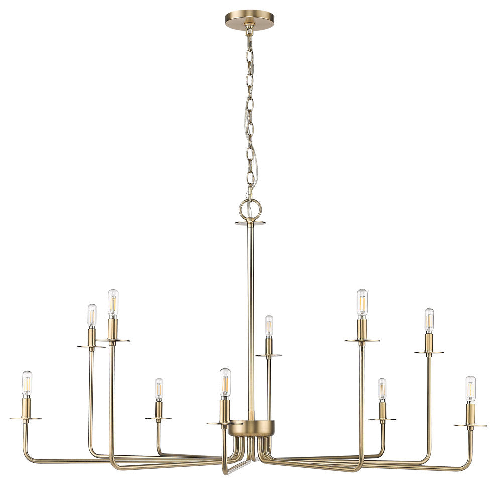 10 Light 48 in. Modern Gold Chandelier