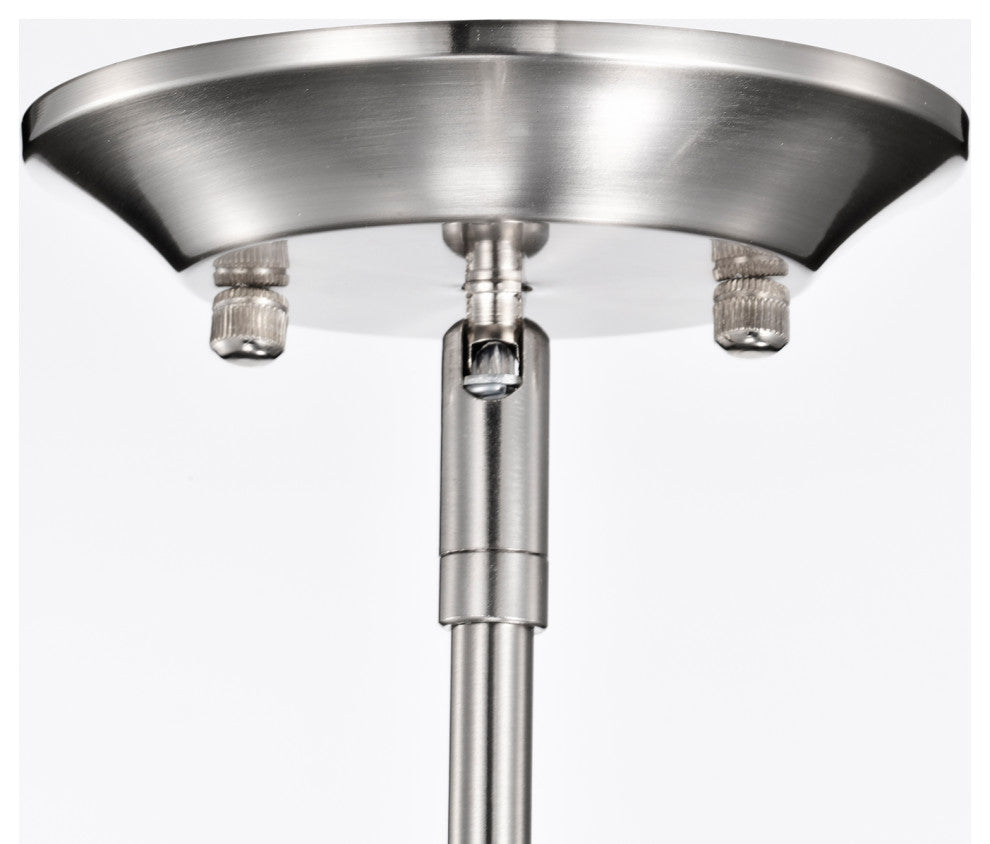 1-Light Brushed Nickel Mini Pendant With Clear Cone Glass Shade