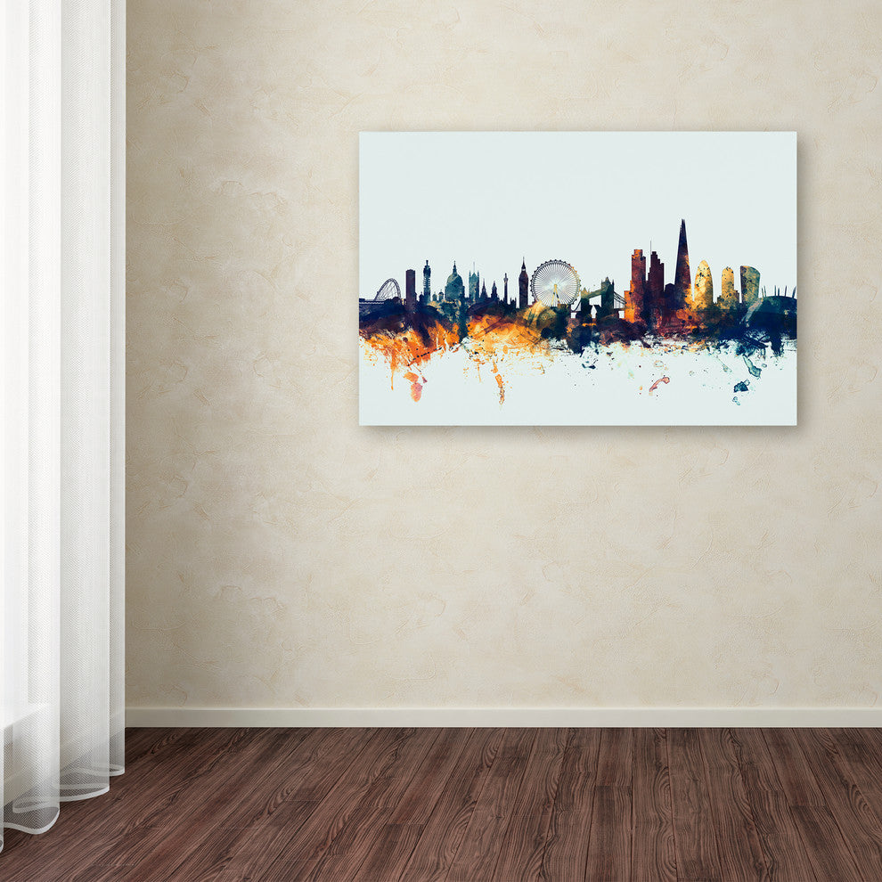 Michael Tompsett ''London England Skyline Blue'' Canvas Art, 12x19