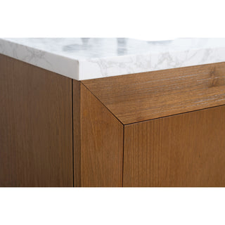 Vanity Art Bathroom Vanity With Sink, Tan, 36" Single, Arabescato White Engineered Marble Top