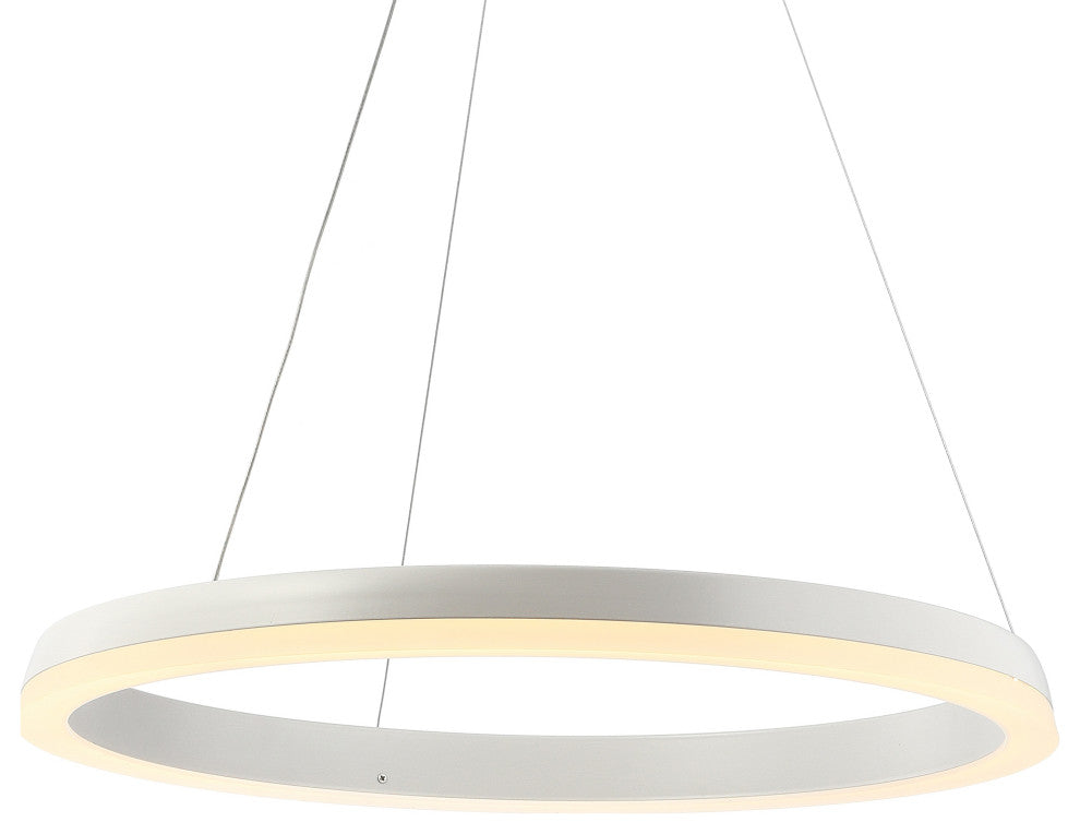 Baxter 1-Light Aluminum Integrated LED Hoop Pendant, Matte White