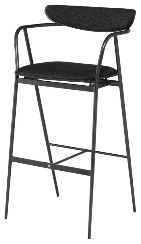 Gianni Activated Charcoal Fabric Bar Stool