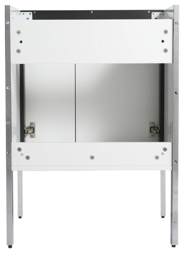 Oakville Bath Vanity, Ceramic Sink, White Matte, 24 Inch, Chrome Hardware