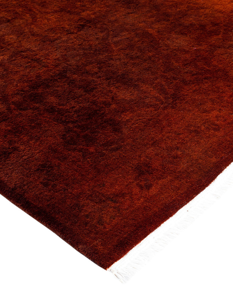 Overdyed One-of-a-Kind Hand-Knotted Area Rug Orange, 3' 2" x 5' 1"
