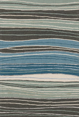 Wool Viscose Panache PC-13 Grey / Blue Area Rug, 18" X 18" Sample