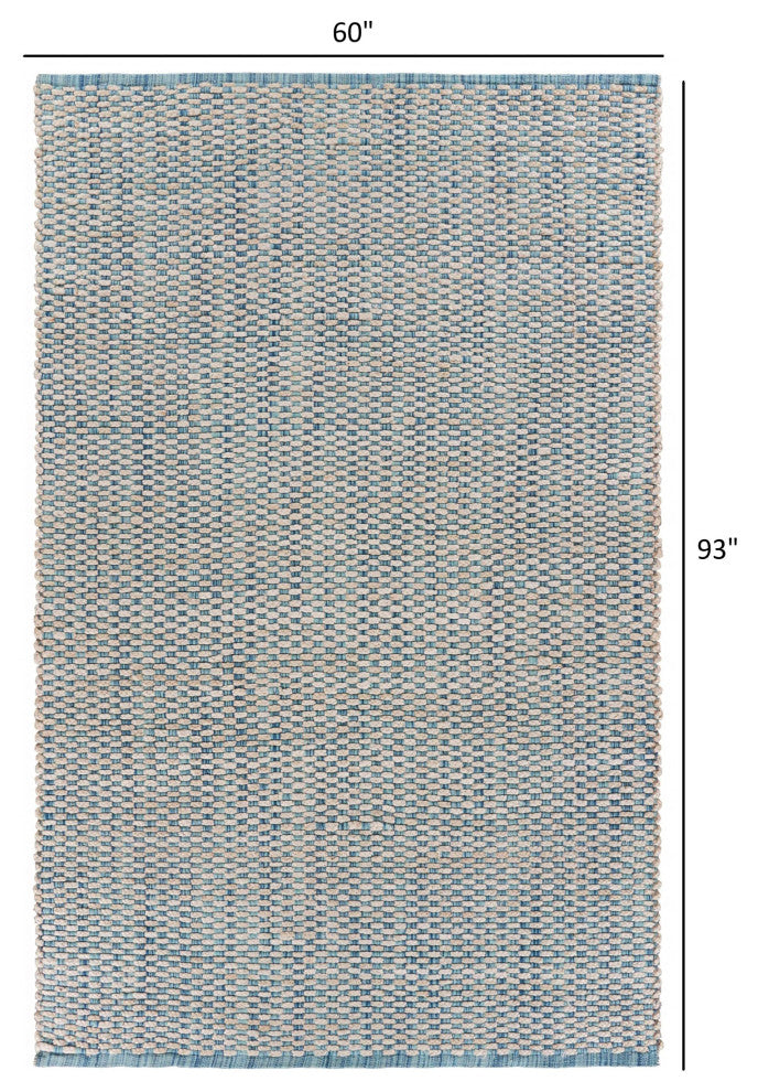 5" x 8" Blue and Beige Toned Area Rug