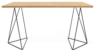 Flow Desk, Top: Wild Oak, Base: Black