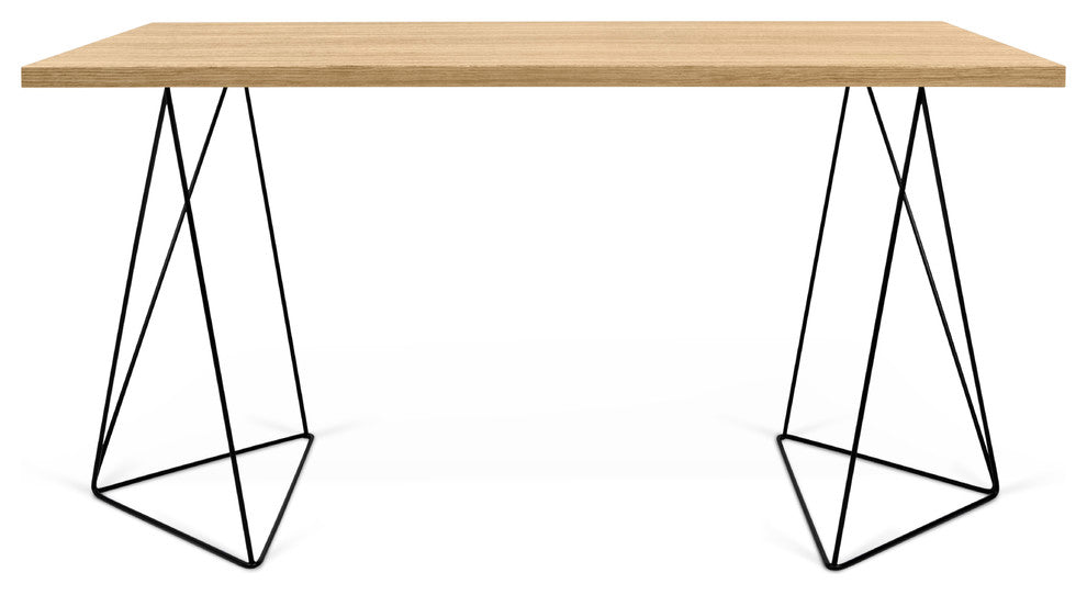 Flow Desk, Top: Wild Oak, Base: Black