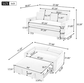 Gewnee 2 Seat Loveseat Sofa Modern Sleeper Sofa