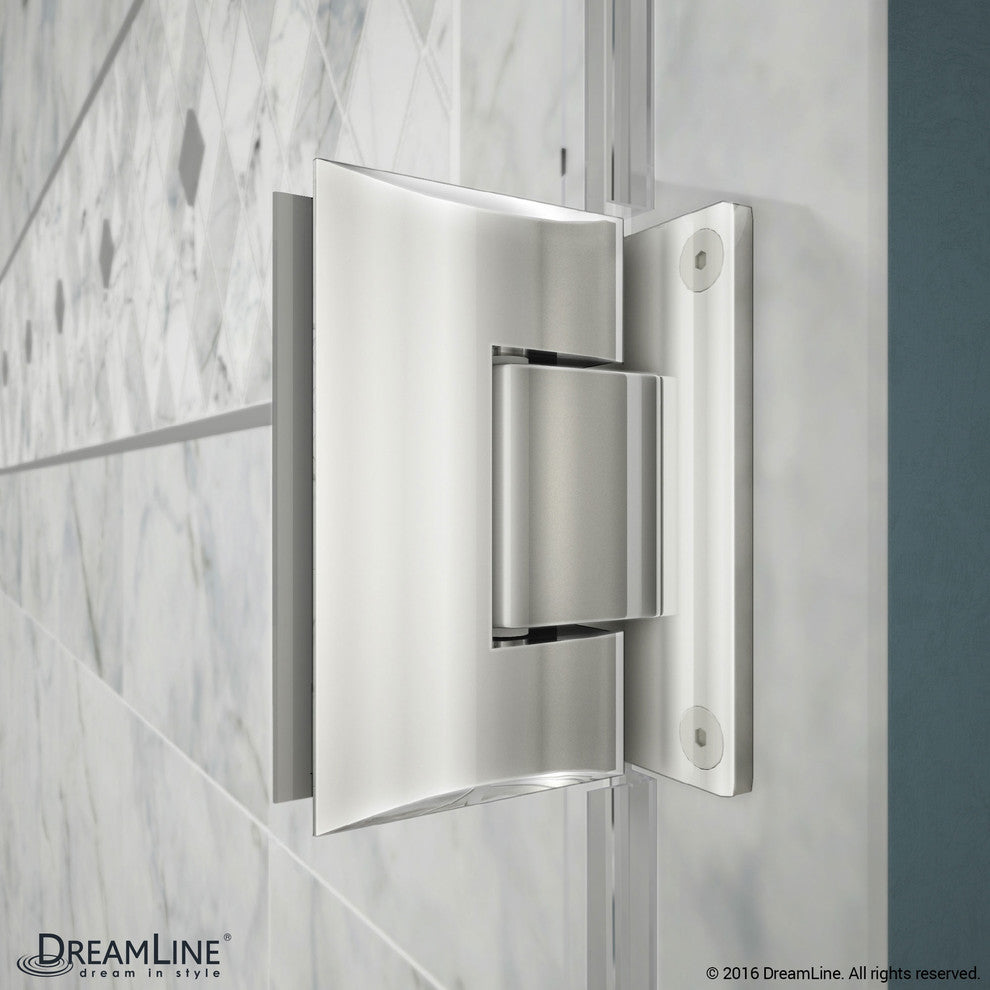 DreamLine Unidoor 36" to 37" Frameless Hinged Shower Door, Clear Glass, Chrome
