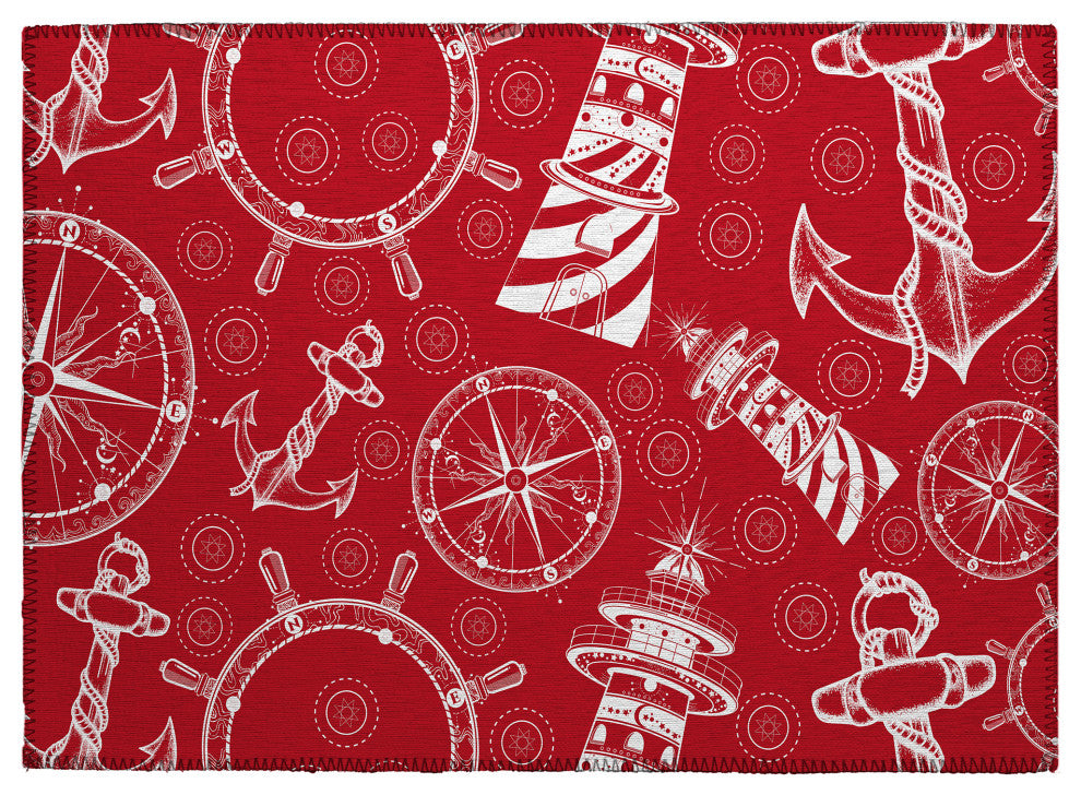 Indoor/Outdoor Harbor HA9 Red Machine Washable 1'8" x 2'6" Rug