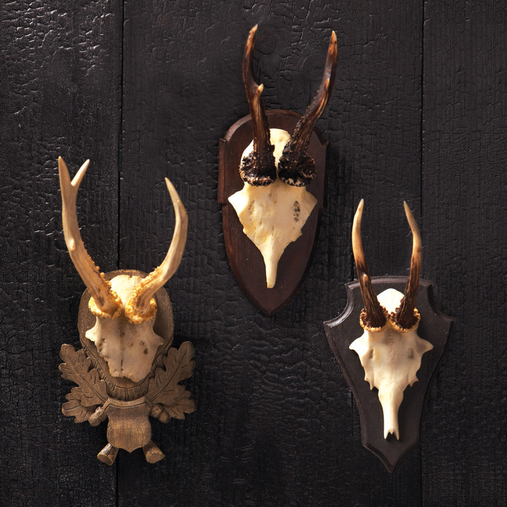Two's Company The Hunt Club Antler Trophy Reproductions, Set of 3