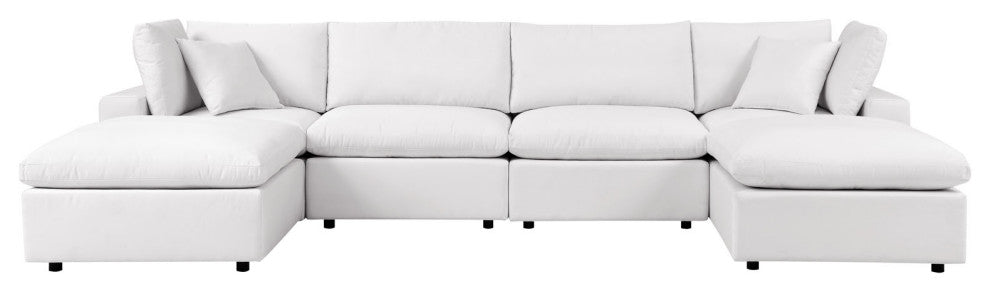 Modular Lounge Sectional Deep Sofa Set, White, Modern, Outdoor Hospitality