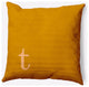 18" x 18" Modern Monogram Indoor/Outdoor Polyester Throw Pillow, Autumn Gold