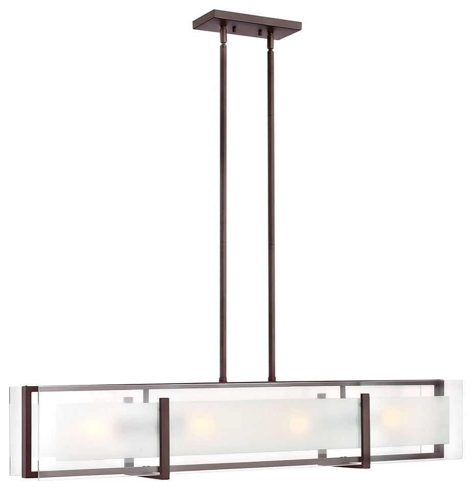 Hinkley Latitude Medium Four Light Linear, Oil Rubbed Bronze