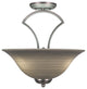 Zilo Semi Flush With 3 Bulbs, Graphite Finish With 16" Gray Linen Glass
