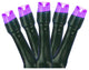 20 Battery Operated Purple LED Wide Angle Mini Christmas Lights 9.5ft Green Wire