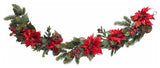 60" Poinsettia and Berry Garland