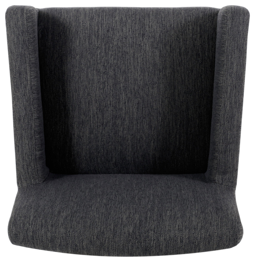Chaparral Contemporary Fabric Upholstered Wood 26" Counter Stools, Set of 2, Charcoal/Gray